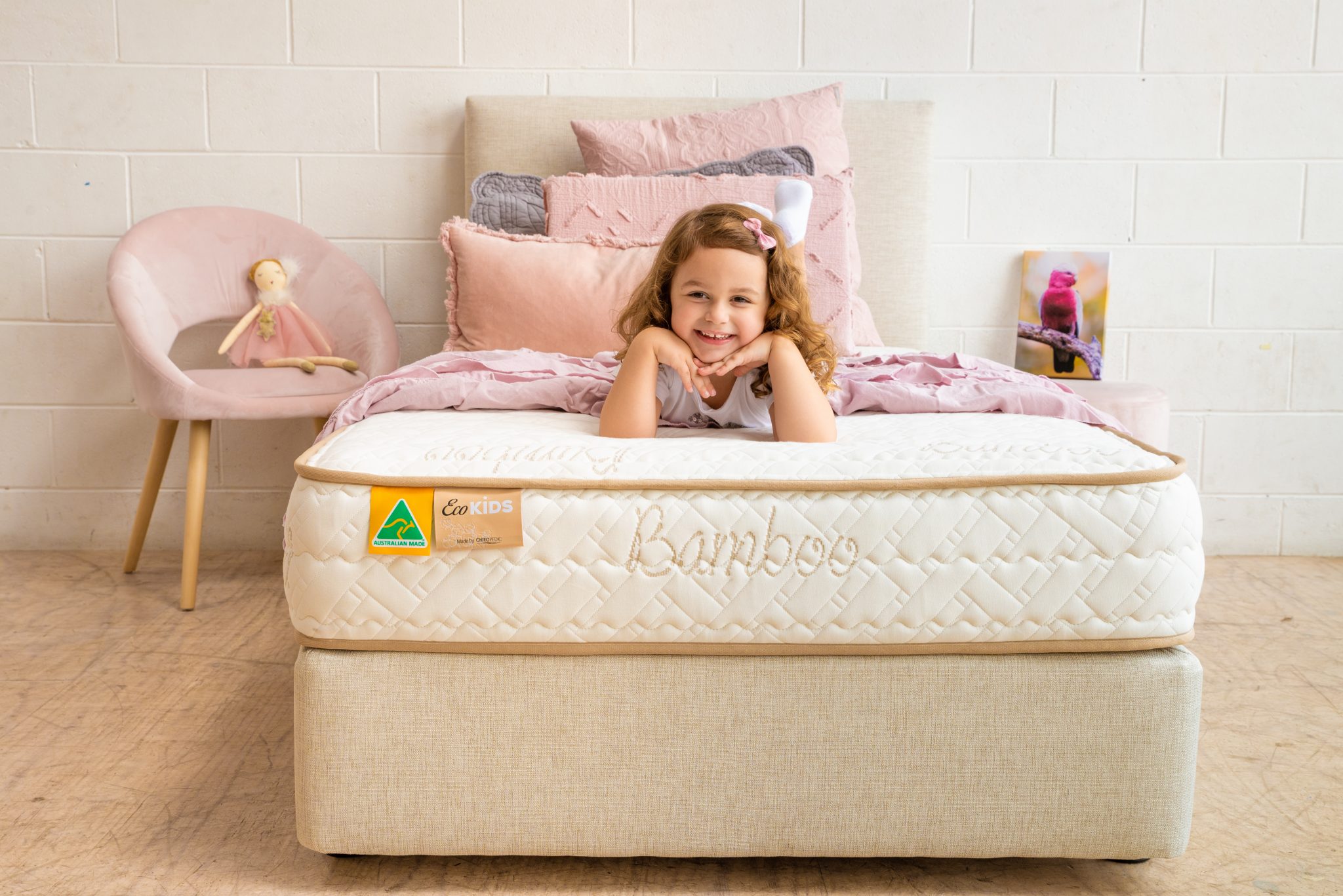 Australian king single mattress dimensions shown with Eco Kids mattress